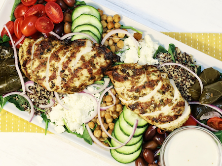 Greek Chicken Salad & Grains Platter